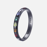 Sterling ezüst gyűrű tappancsnyomattal.