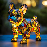 Francia Bulldog - Üvegmozaik Lámpa