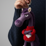 Merész ló - Lila és piros szív Kulcstartó